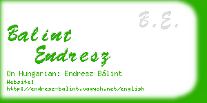 balint endresz business card